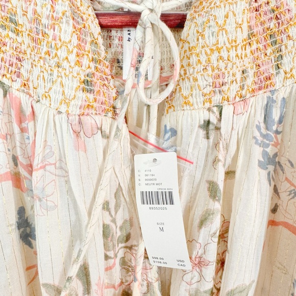 Anthropologie Long-Sleeve Smocked Lurex Top Medium - Picture 10 of 13